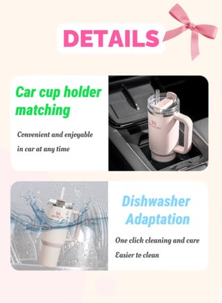 Quencher H2.0 FlowState Stainless Steel Vacuum Insulated Tumbler with Lid and Straw for Water, Iced Tea or Coffee, Smoothie and More, 40 oz Rose Quartz - view 4